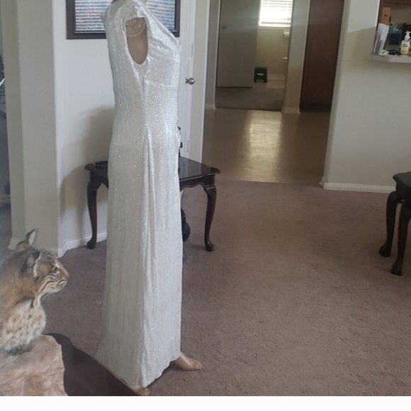 Connected Apparel 6 textured liquid silver metallic silver flattering ruch - Picture 4 of 6